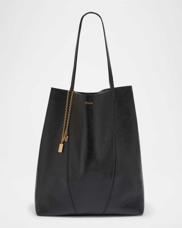 Spin North-South Tote Bag in Leather